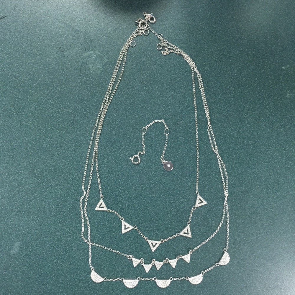 Stella and Dot silver layered necklace